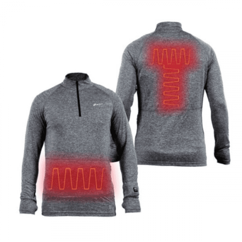 Men's ZipT Battery Heated Thermal Base Layer Top (Black/Anchor) M Only