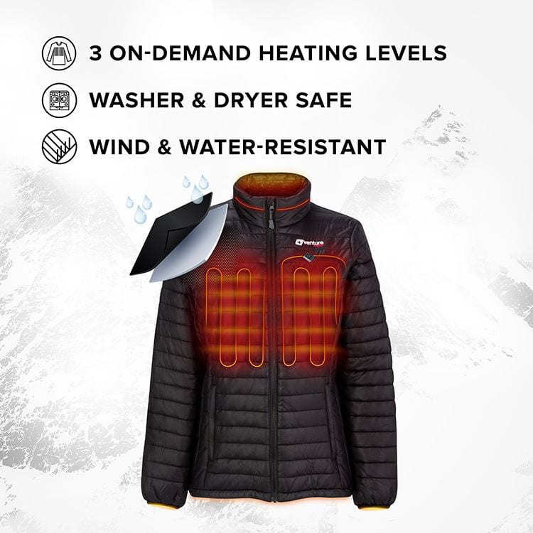 Venture Heat Womens Heated Puffer Jacket - Zarkie