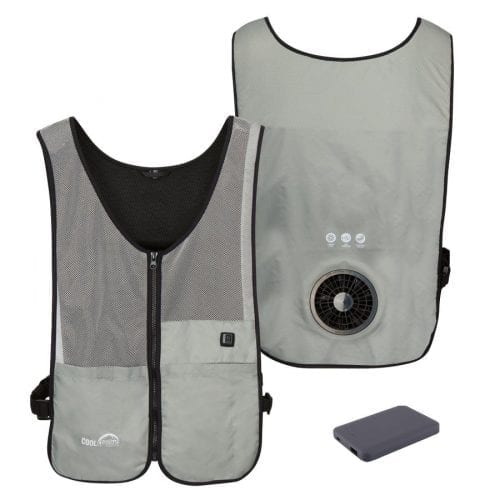 3 Speed Wearable Fan Cooling Vest - WindTech Pro - Hi-Vis Grey