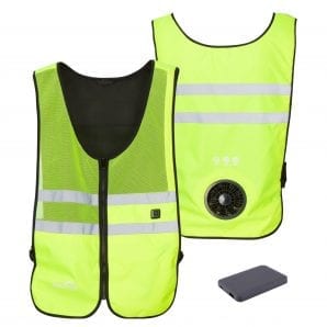 3 Speed Wearable Fan Cooling Vest - WindTech Pro - Hi-Vis Orange
