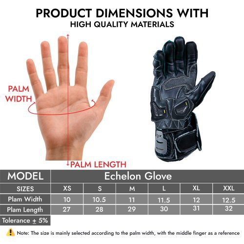 AGVSPORT Echelon Racing Gloves- Premium Motorcycle Leather, Titanium Armor Knuckle Protection, Digital Amara Reinforced Palm, Ventilated, Durable & Comfortable - Ideal for Racing & Riding Safety